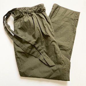 ZARA Army Green Pull On Elastic Waist Ankle Pants Size Large